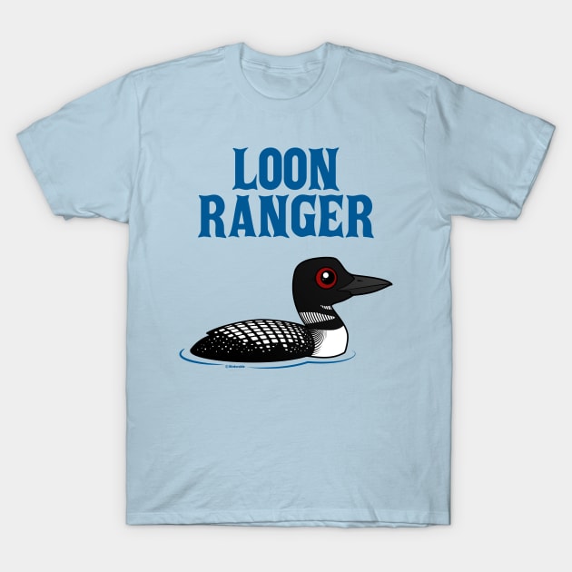 Funny Cartoon Loon Ranger T-Shirt by birdorable